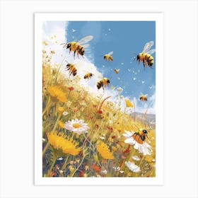 Cuckoo Bee Storybook Illustration 15 Art Print