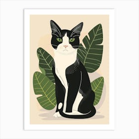 Cat With Leaves 6 Art Print