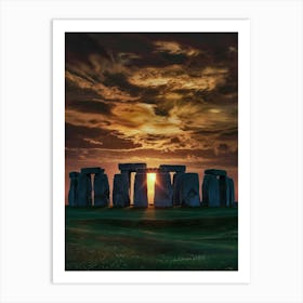 Stonehenge At Sunset 1 Art Print