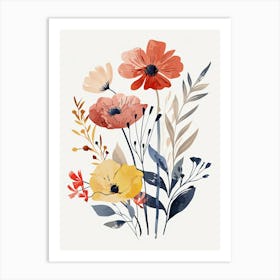 Watercolor Flowers, Minimalism Art Print