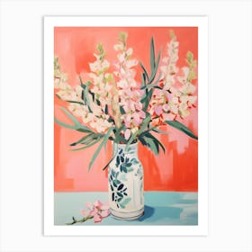 A Vase With Snapdragon, Flower Bouquet 1 Art Print