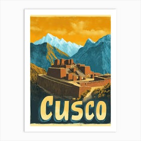 Aihrgdesign A Vintage Travel Poster Of Cusco 2 Art Print