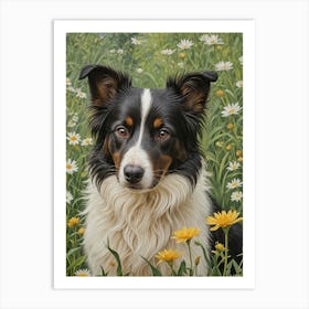 Border Collie In The Meadow Art Print