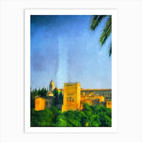Alhambra Palace At Granada Art Print