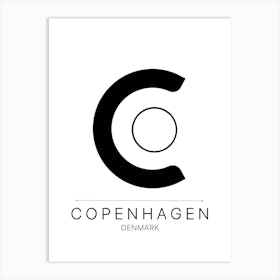 Copenhagen City Typography Wall Art Print