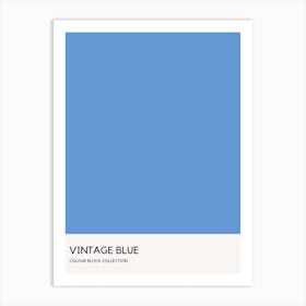 Vintage Blue Colour Block Poster Art Print