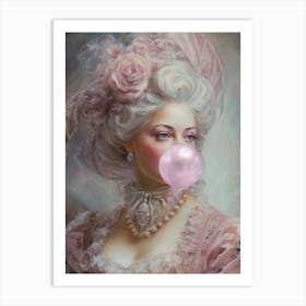 Lady Blowing A Bubble 1 Art Print