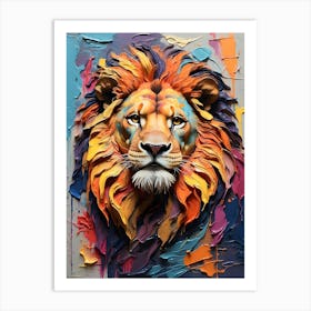 Abstract Lion Painting 1 Art Print