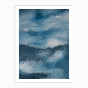 Aquarelle Meets Pencil Ink Clouds Art Print