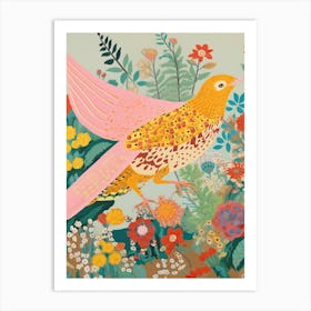 Maximalist Bird Painting Yellowhammer 1 Art Print