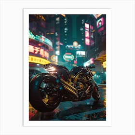 Motorcycle In A City 1 Art Print