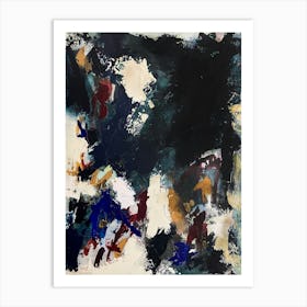 BATTERSEA -  Abstract Modern Contemporary Painting in teal, sage, blue, beige, burgundy, yellow Art Print