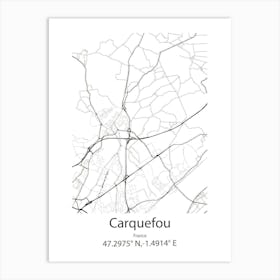 Carquefou,France Minimalist Map Art Print