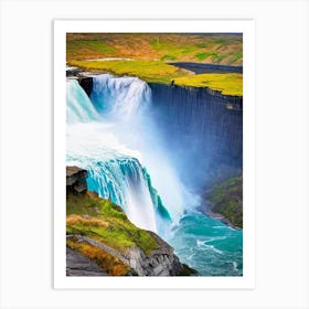 Gullfoss Waterfall, Iceland Realistic Photograph Art Print