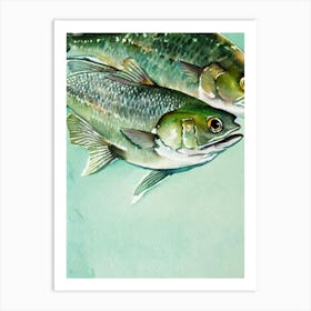 Cod Fish Storybook Watercolour Art Print