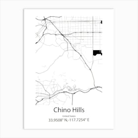 Chino,Japan Minimalist Map Art Print