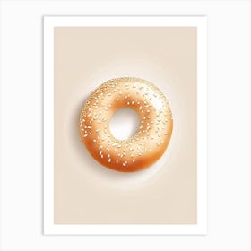 Sesame Bagel Marker Art Art Print