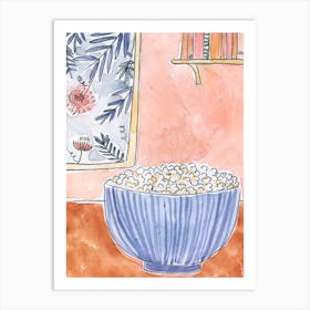 Popcorn by the window Art Print