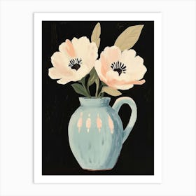 Two Flowers In A Blue Vase Art Print