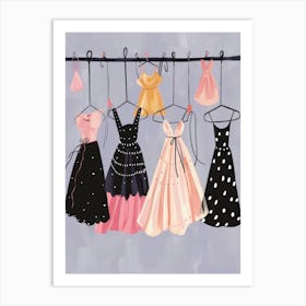 Vintage Dresses On Hangers Art Print