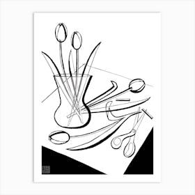 Black And White Vase 1 Art Print