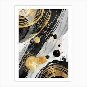 Abstract Black And Gold Canvas Print 5 Art Print