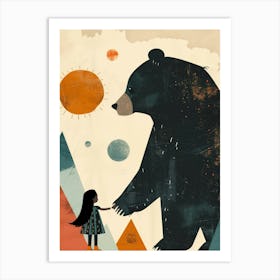 Bear And Girl 9 Art Print