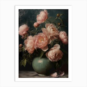 Peonies In A Vase Art Print