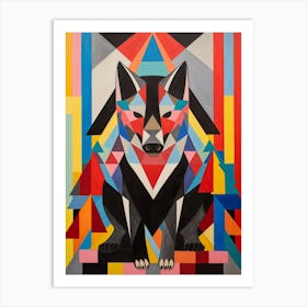 Wolf Geometric Abstract 7 Art Print