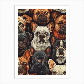 Perfectly Repeatable Artwork With Cute Dog Faces 38 Art Print