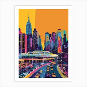 Madison Square Garden New York Colourful Silkscreen Illustration 4 Art Print