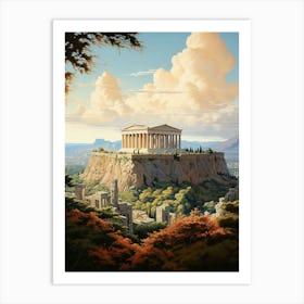 Ancient Majesty: The Parthenon's Athens Skyline Art Print