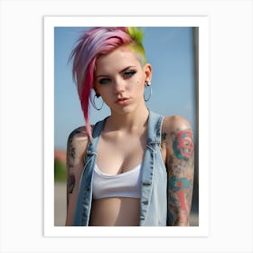 Pretty Punk Girl - Hall-O-Gram Creations 52 Art Print