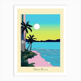 Poster Of Minimal Design Style Of Miami Beach, Usa 8 Art Print