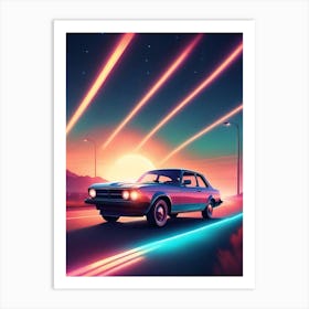 Car On The Road 1 Art Print