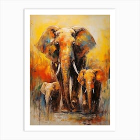 Elephant  Abstract Expressionism 3 Art Print