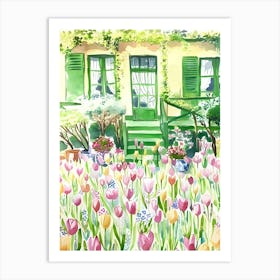 Tulips In The Garden 1 Art Print