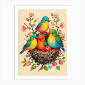 Birds In A Nest Canvas Print Art Print