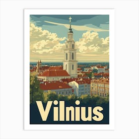 Aihrgdesign A Classic 1960s Travel Poster For Vilnius 1 Art Print