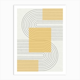Yellow Summer Modern Geometric Art Print