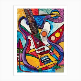 Guitar Painting Style Abstract Art Print