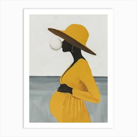 Pregnant Woman Blowing Bubbles 1 Art Print