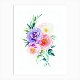 Rose 3 Watercolour Flower Art Print