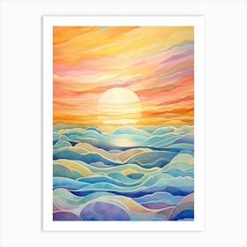 Sunset Over The Ocean 20 Art Print