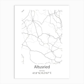 Altusried,Germany Minimalist Map Art Print