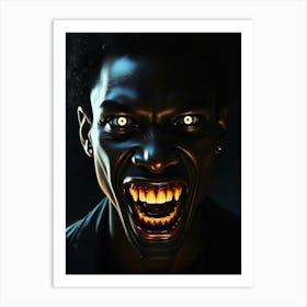 Black Vampire in the Dark Art Print