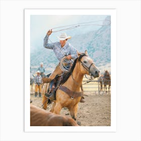 Cowboy Roping Art Print