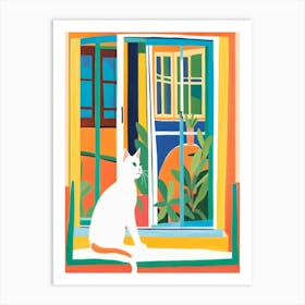 Cat In The Window Style Henri Matisse Art Print