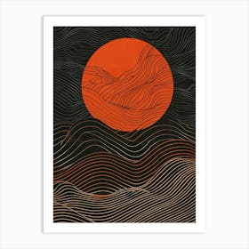 Sunset Over Waves Art Print