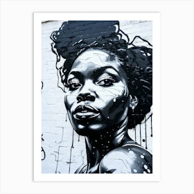 Graffiti Mural Of Beautiful Black Woman 238 Art Print